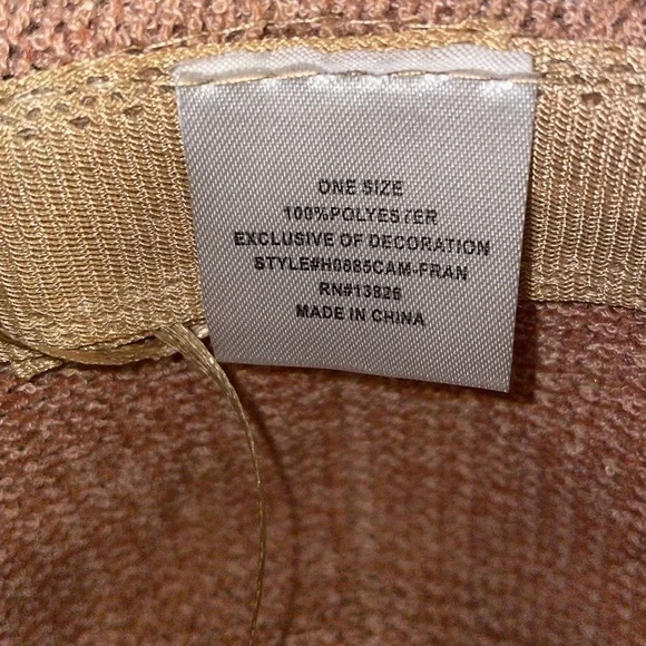 NWT Francesca’s Wide Brim Hat.  Leather braided hat band. - Picture 6 of 9